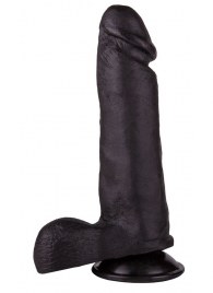 Чёрный дилдо на присоске - 19 см. - LOVETOY (А-Полимер)