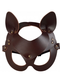 Коричневая кожаная маска  Кошечка - Sitabella - купить с доставкой в Люберцах