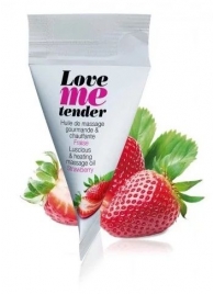 Съедобное согревающее массажное масло Love Me Tender Strawberry с ароматом клубники - 10 мл. - Love to Love - купить с доставкой в Люберцах