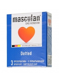 Презервативы с пупырышками Masculan Dotted - 3 шт. - Masculan - купить с доставкой в Люберцах