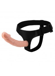 Гладкий фаллоимитатор с крупной головкой на ремешках - 19,7 см. - Baile - купить с доставкой в Люберцах