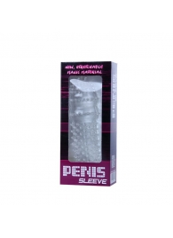 Прозрачная насадка на пенис с шипами и стимулятором клитора - 14,2 см. - Baile - в Люберцах купить с доставкой