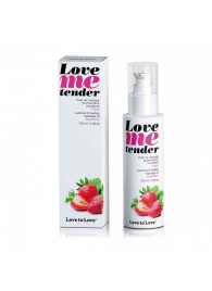 Съедобное согревающее массажное масло Love Me Tender Strawberry с ароматом клубники - 100 мл. - Love to Love - купить с доставкой в Люберцах