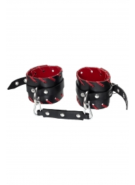 Черно-красные оковы из натуральной кожи - Pecado - купить с доставкой в Люберцах