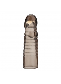 Дымчатая насадка-удлинитель Ribbed Realistic Penis Enhancing Sleeve Extension - 15,2 см. - BlueLine - в Люберцах купить с доставкой