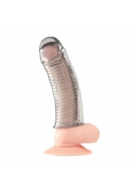 Текстурированная насадка на пенис Clear Textured Penis Enhancing Sleeve Extension - 16,5 см. - BlueLine - в Люберцах купить с доставкой