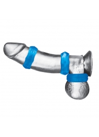 Комплект из трех голубых колец для эрекции 3-Pack Nuts   Bolts Stretch Cock Ring Set - BlueLine - в Люберцах купить с доставкой