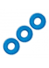 Комплект из трех голубых колец для эрекции 3-Pack Ultra-Stim Stretch Cock Rings - BlueLine - в Люберцах купить с доставкой