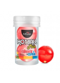Лубрикант на масляной основе Hot Ball Plus с охлаждающе-разогревающим эффектом (2 шарика по 3 гр.) - HotFlowers - купить с доставкой в Люберцах