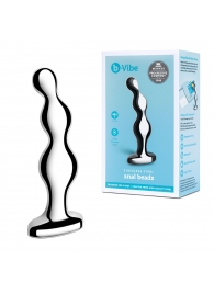 Стальной анальный фаллоимитатор для простаты Stainless Steel Anal Beads - 13 см. - b-Vibe - в Люберцах купить с доставкой