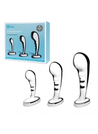 Набор из 3 стальных стимуляторов простаты Stainless Steel P-spot Training Set - b-Vibe - в Люберцах купить с доставкой