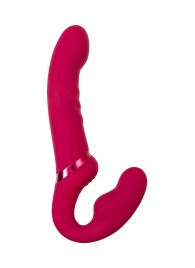 Малиновый безремневой страпон Lapis - 23 см. - Lovense - купить с доставкой в Люберцах
