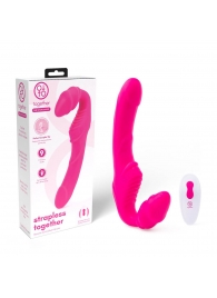 Розовый безремневой страпон на радиоуправлении Strapless Together - 22 см. - Together Toy - купить с доставкой в Люберцах