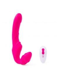 Розовый безремневой страпон на радиоуправлении Strapless Together - 22 см. - Together Toy - купить с доставкой в Люберцах