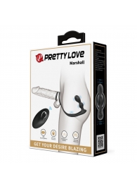 Черный вибростимулятор простаты с фиксацией кольцами Marshall - Baile - в Люберцах купить с доставкой