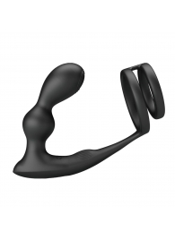 Черный вибростимулятор простаты с фиксацией кольцами Marshall - Baile - в Люберцах купить с доставкой