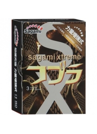 Суженные к основанию презервативы Sagami Xtreme COBRA - 3 шт. - Sagami - купить с доставкой в Люберцах