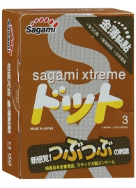 Презервативы Sagami Xtreme FEEL UP с точечной текстурой и линиями прилегания - 3 шт. - Sagami - купить с доставкой в Люберцах