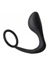 Черное эрекционное кольцо с анальной пробкой Anal Plug With Cockring - Dream Toys - в Люберцах купить с доставкой