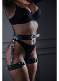Кожаный пояс с гартерами Sex Game - БДСМ Арсенал - купить с доставкой в Люберцах