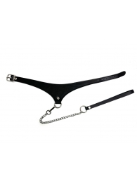 Черный кожаный ошейник Black Phoenix с поводком - БДСМ Арсенал - купить с доставкой в Люберцах