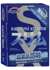 Розовые презервативы Sagami Xtreme FEEL FIT 3D - 3 шт. - Sagami - купить с доставкой в Люберцах