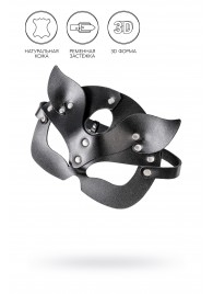 Черная кожаная рельефная маска кошки - Pecado - купить с доставкой в Люберцах