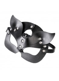 Черная кожаная рельефная маска кошки - Pecado - купить с доставкой в Люберцах