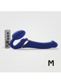 Синий безремневой страпон Multi Orgasm Size M с клиторальной стимуляцией - Strap-on-me - купить с доставкой в Люберцах