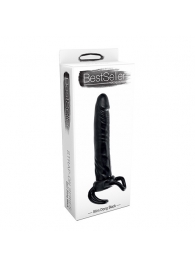 Чёрная насадка-фаллос для двойного проникновения INFLATABLE DILDO SLIM DONG  - 13,5 см. - Toyz4lovers - в Люберцах купить с доставкой