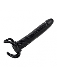 Чёрная насадка-фаллос для двойного проникновения INFLATABLE DILDO SLIM DONG  - 13,5 см. - Toyz4lovers - в Люберцах купить с доставкой