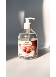 Лубрикант на водной снове Love Protection Strawberry с ароматом клубники - 300 мл. - Lola Games - купить с доставкой в Люберцах