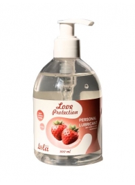 Лубрикант на водной снове Love Protection Strawberry с ароматом клубники - 300 мл. - Lola Games - купить с доставкой в Люберцах