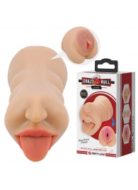 Телесный двусторонний мастурбатор Sarah - ротик и вагина - Baile - в Люберцах купить с доставкой
