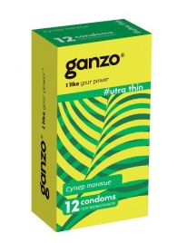 Ультратонкие презервативы Ganzo Ultra thin - 12 шт. - Ganzo - купить с доставкой в Люберцах