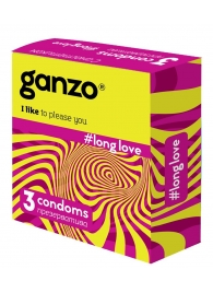 Презервативы с анестетиком для продления удовольствия Ganzo Long Love - 3 шт. - Ganzo - купить с доставкой в Люберцах