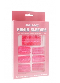 Набор из 7 розовых насадок на пенис ONE-A-DAY PENIS SLEEVES PINK - Seven Creations - в Люберцах купить с доставкой