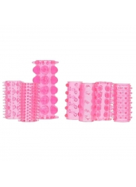 Набор из 7 розовых насадок на пенис ONE-A-DAY PENIS SLEEVES PINK - Seven Creations - в Люберцах купить с доставкой