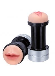 Двусторонний мастурбатор REALSTUFF 2 IN 1 HUMMER MOUTH   VAGINA - ротик и вагина - Dream Toys - в Люберцах купить с доставкой