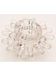 Прозрачное гелевое эрекционное кольцо с шипиками - Toyfa Basic - в Люберцах купить с доставкой