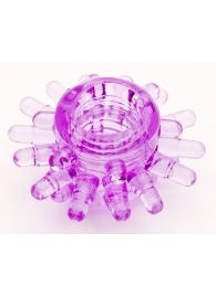 Фиолетовое гелевое эрекционное кольцо с шипиками - Toyfa Basic - в Люберцах купить с доставкой