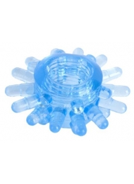 Голубая гелевая насадка с шипиками - Toyfa Basic - в Люберцах купить с доставкой
