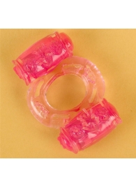 Розовое виброкольцо с двумя батарейками - Toyfa Basic - в Люберцах купить с доставкой