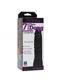 Насадка-фаллоимитатор для страпон-систем Vac-U-Lock CodeBlack 7 Inch Thin Dong - 18,3 см. - Doc Johnson - купить с доставкой в Люберцах