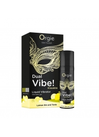 Съедобный жидкий вибратор Dual Vibe! со вкусом лимонного джина с тоником - 15 мл. - ORGIE - купить с доставкой в Люберцах