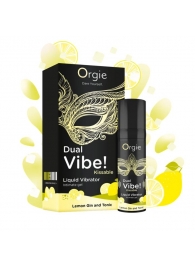 Съедобный жидкий вибратор Dual Vibe! со вкусом лимонного джина с тоником - 15 мл. - ORGIE - купить с доставкой в Люберцах