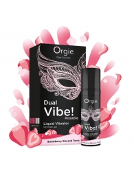 Съедобный жидкий вибратор Dual Vibe! со вкусом клубничного джина с тоником - 15 мл. - ORGIE - купить с доставкой в Люберцах