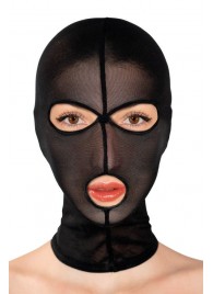 Черная сетчатая маска на голову с отверстиями для глаз и рта - Fetish Tentation - купить с доставкой в Люберцах