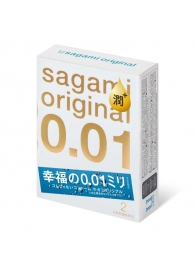 Увлажнённые презервативы Sagami Original 0.01 Extra Lub - 2 шт. - Sagami - купить с доставкой в Люберцах