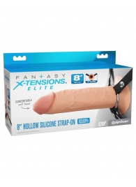 Полый страпон на ремнях 8’’ Hollow Silicone Strap-on - Pipedream - купить с доставкой в Люберцах